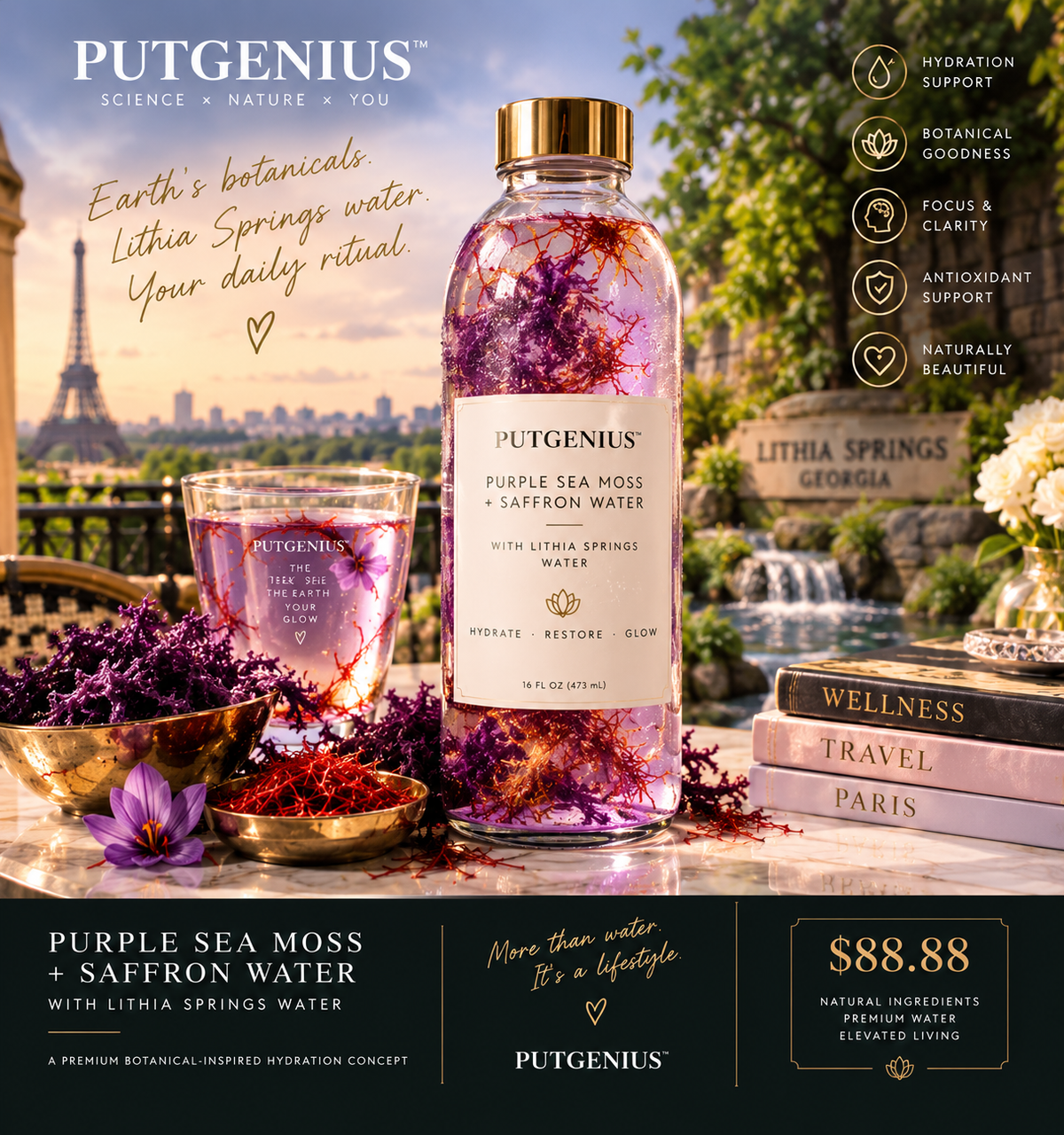 PUTGENIUS™ Purple Sea Moss + Saffron Water